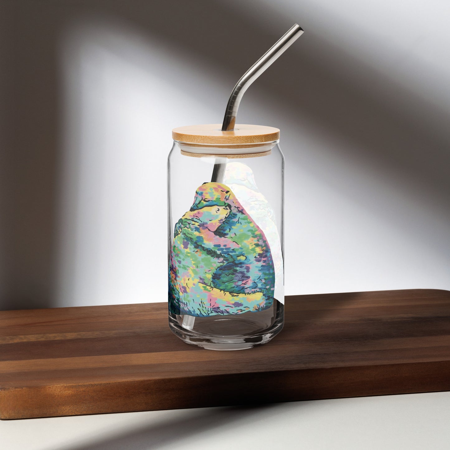 Bear Hug Retro-Shaped On-The-Go Drinking Glass