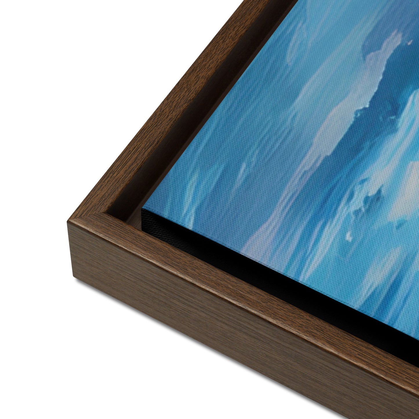 Framed Premium Canvas Print - 1.25" depth - hand-stretched - museum-quality - brilliant color from hand-painted "Bear Hug" original painting by Shannon Evans - polar bears - colorful expressionist - nature conservation - snuggling loving