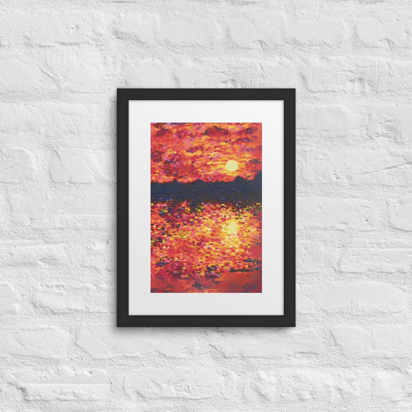 Just Think About It Framed Art Print with Custom Mat