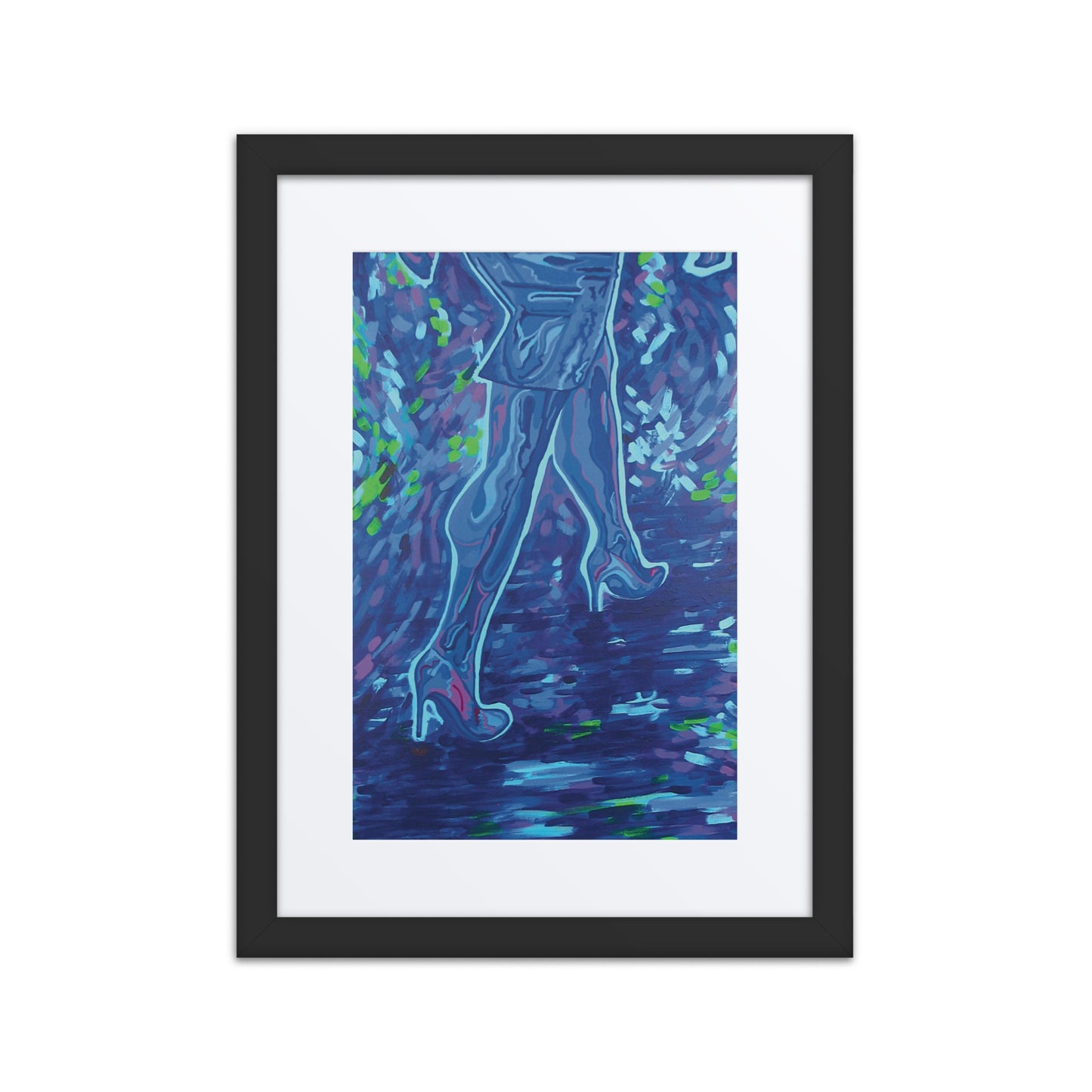 That Time She Walked Framed Art Print with Custom Mat