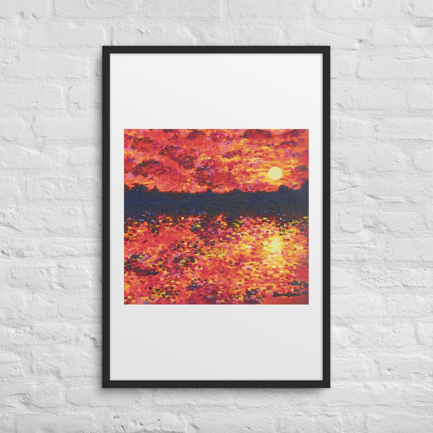 Just Think About It Framed Art Print with Custom Mat