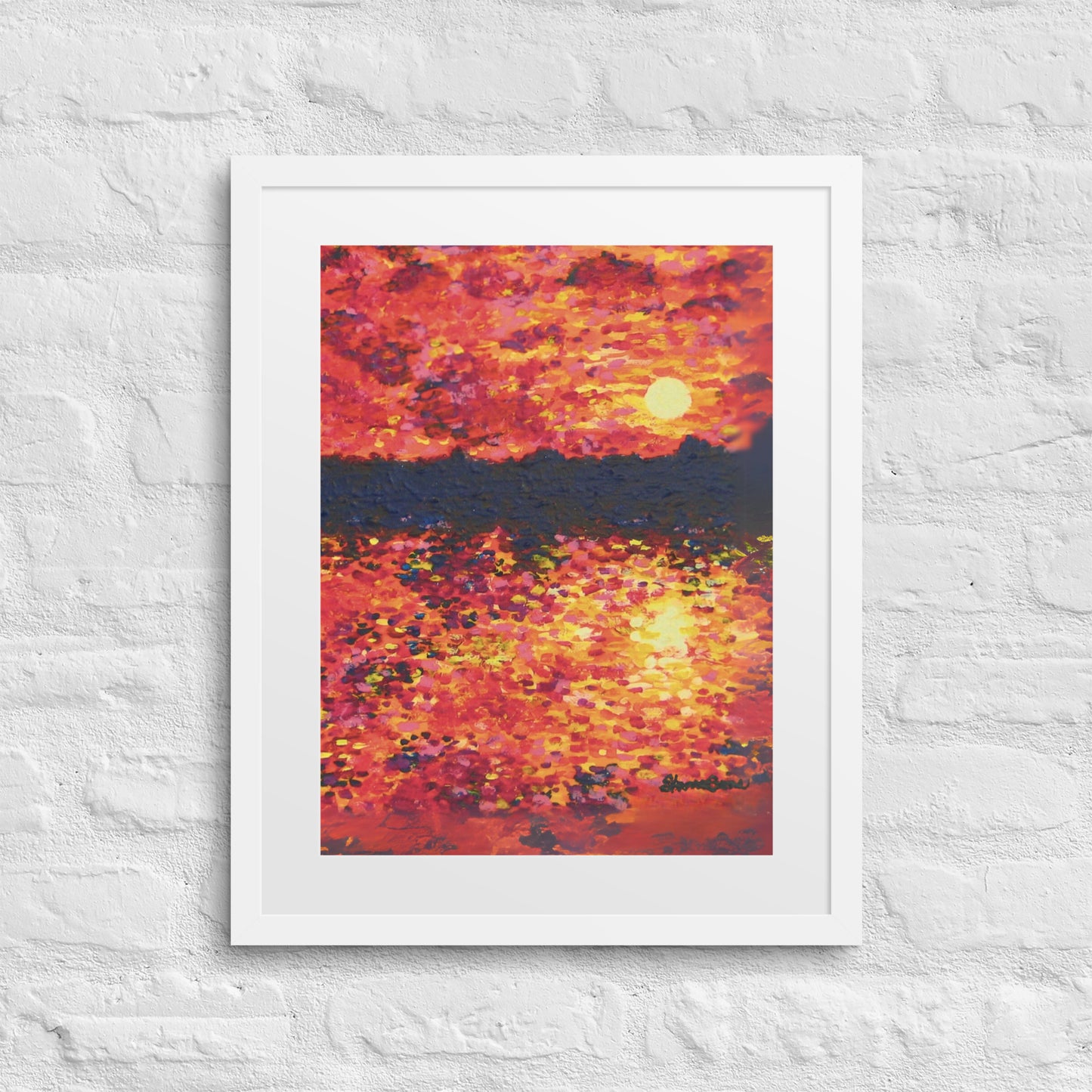 Just Think About It Framed Art Print with Custom Mat