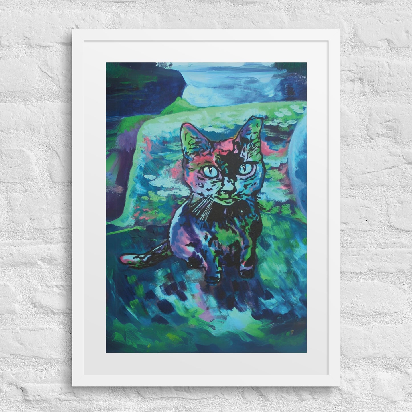 Blue Valentine Framed Art Print with Custom Mat