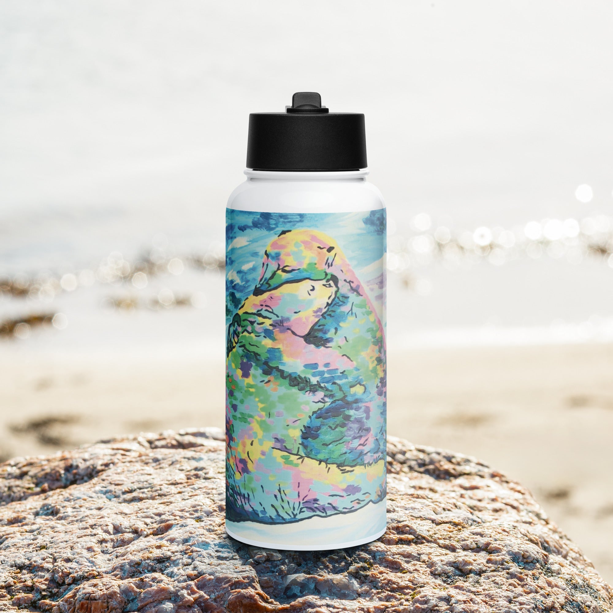32oz Lidded Stainless Steel Water Bottles