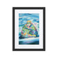 Bear Hug Framed Art Print with Custom Mat