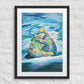 Bear Hug Framed Art Print with Custom Mat