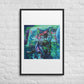 Blue Valentine Framed Art Print with Custom Mat