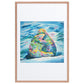 Bear Hug Framed Art Print with Custom Mat