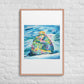 Bear Hug Framed Art Print with Custom Mat