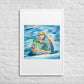 Bear Hug Framed Art Print with Custom Mat